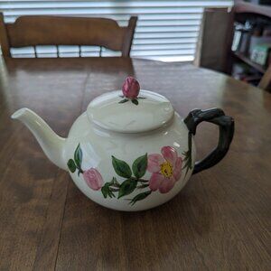 Vintage Franciscan Desert Rose teapot with repaired lid